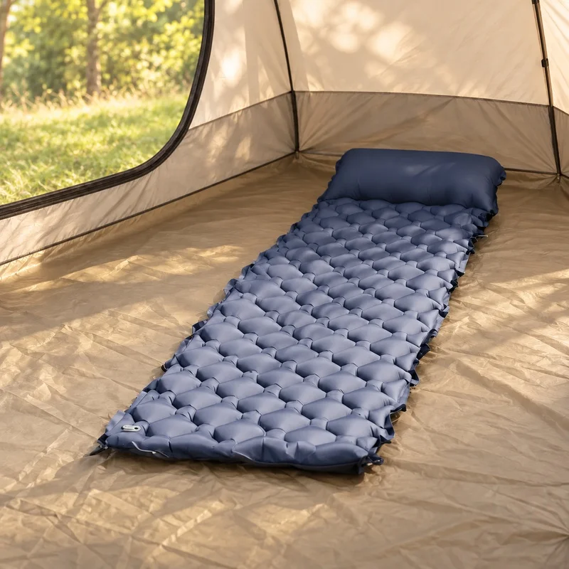 Ultralight Waterproof Inflatable Sleeping Pad with Pillow for Camping, Hiking and Backpacking