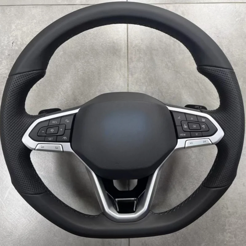 

For Golf 8 MK8 custom leather Perforated Leather With Button And Paddle Sports Steering Wheel Assembly