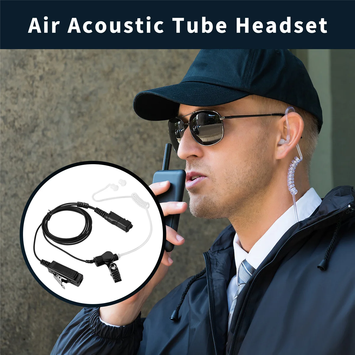 ABSQ-Walkie Talkie Air Acoustic Tube PPT Headset Earpiece for Motorola Xir P6600 P6620 XPR3300 XPR3500 MTP3250
