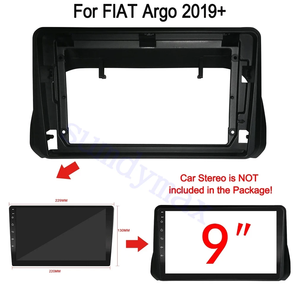 

2 Din 9 Inch Car Radio Installation DVD GPS Mp5 ABS PC Plastic Fascia Plane Frame for FIAT Argo 2019 2020 2021 2022 Dash Kit