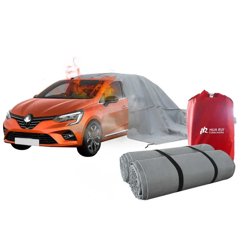 Professional Electric Vehicle Car Fire Blanket 20ft X 30ft Vehicle Fire Safety Blanket For Road Tunnels