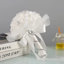Bridal bridesmaids holding bouquets, suitable for weddings, parties and churches, simulate the bride holding flowers decoration,