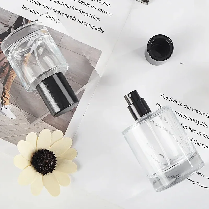 30ml 50ml Glass Dispensing Portable Spray Bottle Bayonet Perfume Bottle Dispensing Empty Bottle Press Cap Cosmetic Containers