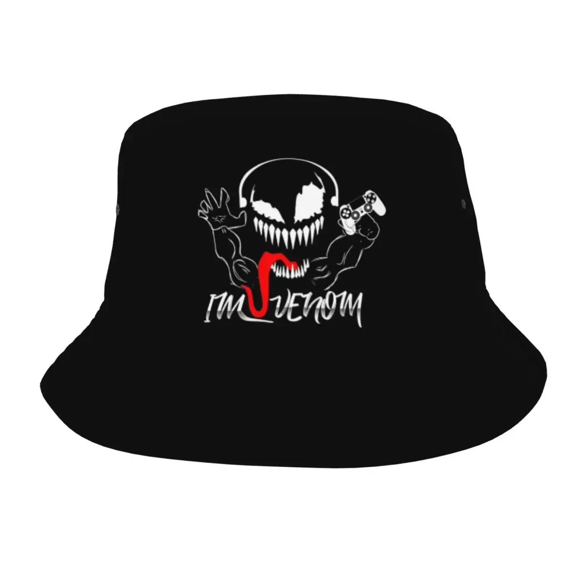 

Custom I Am Venom Bucket Hat for Women Men Print Summer Beach Sun Fishing Cap