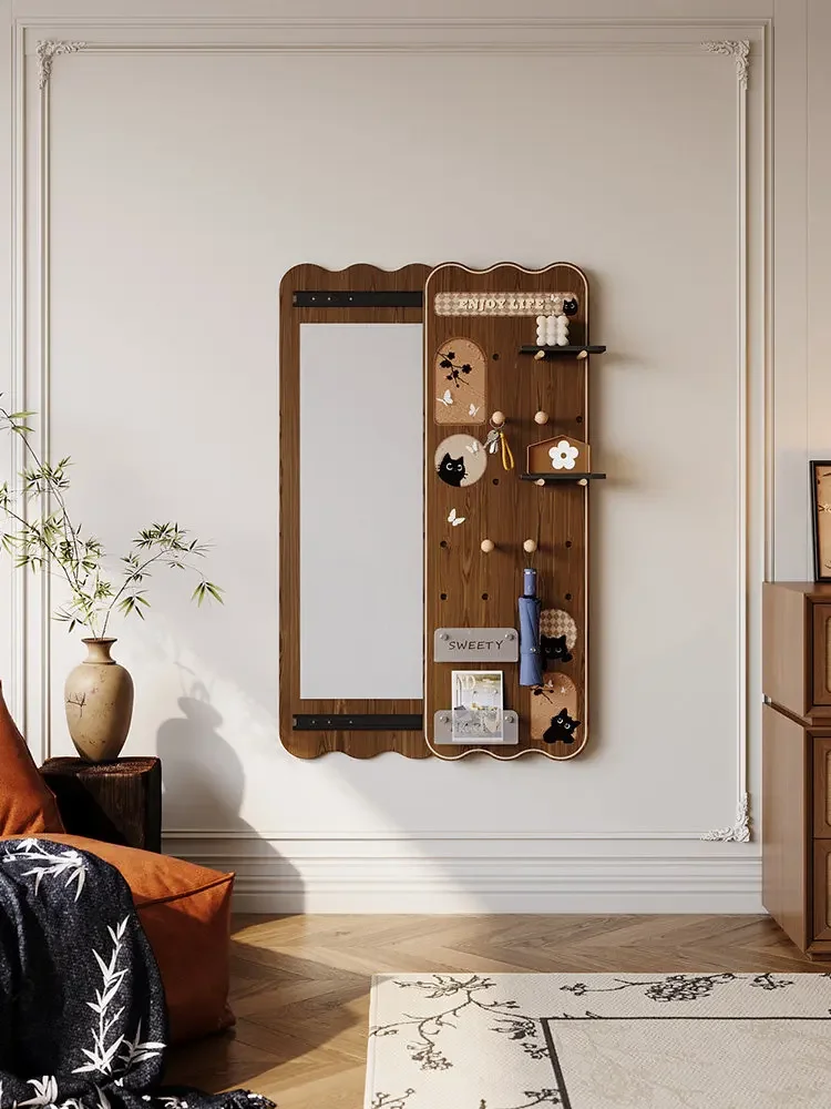 Z30- hole plate full-length mirror integrated wall-mounted full-body mirror entrance hidden sliding mirror