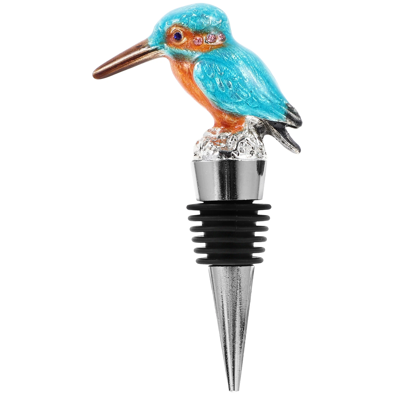 

Creative Kingfisher Bottle Stopper Silver Bird Shape Preservation Plug Reusable Sealing Stoppers Glass Bottles