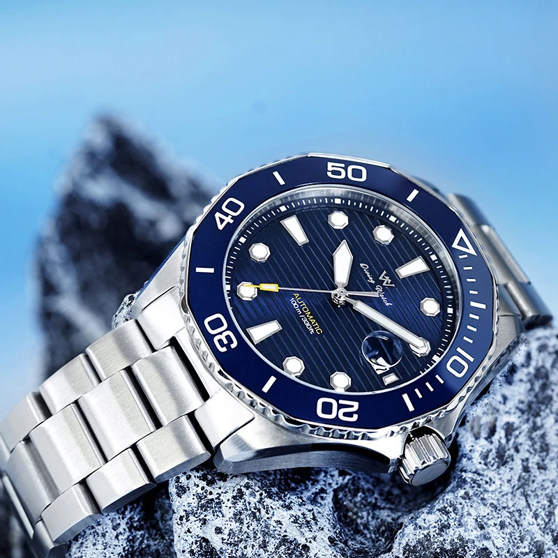 ساعة WM ساعات آلية أوتوماتيكية مقاومة للماء كلاسيكية كاجوال لرجال الأعمال ساعة Welly Merck WM189M