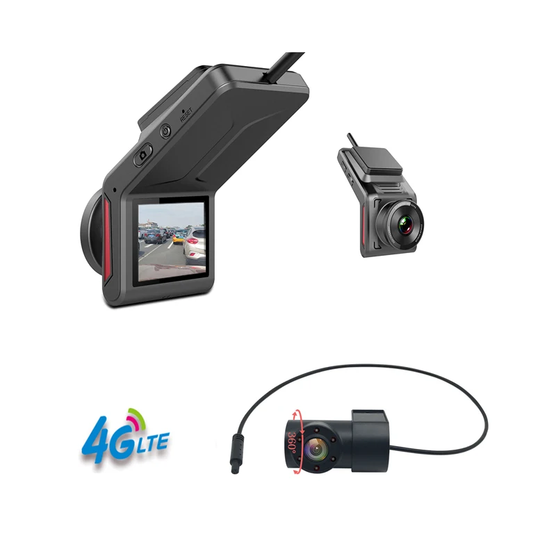 K18 4G Car Camera Dual Cams HD1080P with  Tracking Live Streaming Mini 4g Android Dashcam Support 128G Card