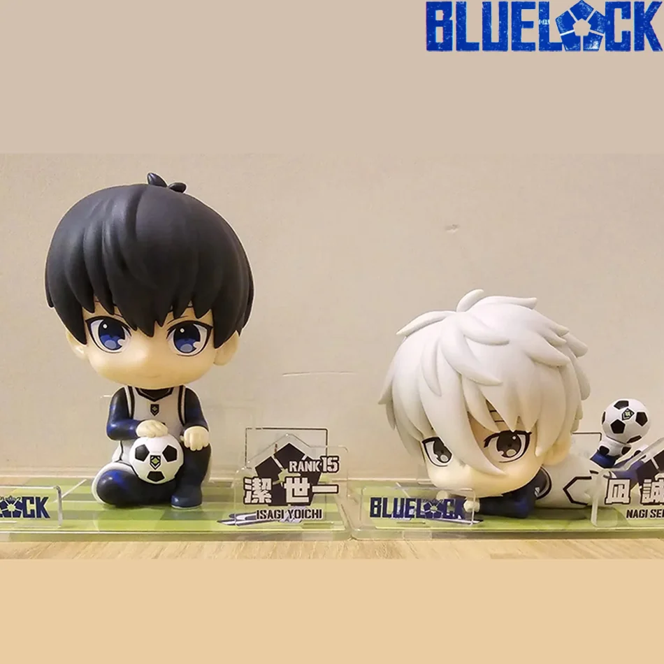 BLUE LOCK Action Figures Isagi Yoichi Nagi Seishiro Anime Figure Q Version Figurine PVC Collectible Model Kids Doll Toys Gifts