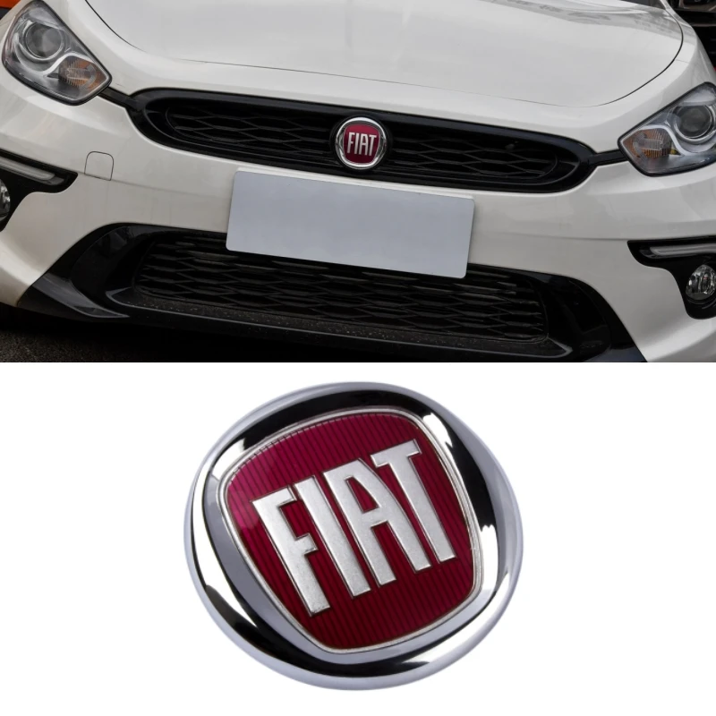 1pc grade dianteira do carro logotipo emblema acessórios para fiat 500 grande punto panda capô do automóvel remontagem adesivo emblema decoração