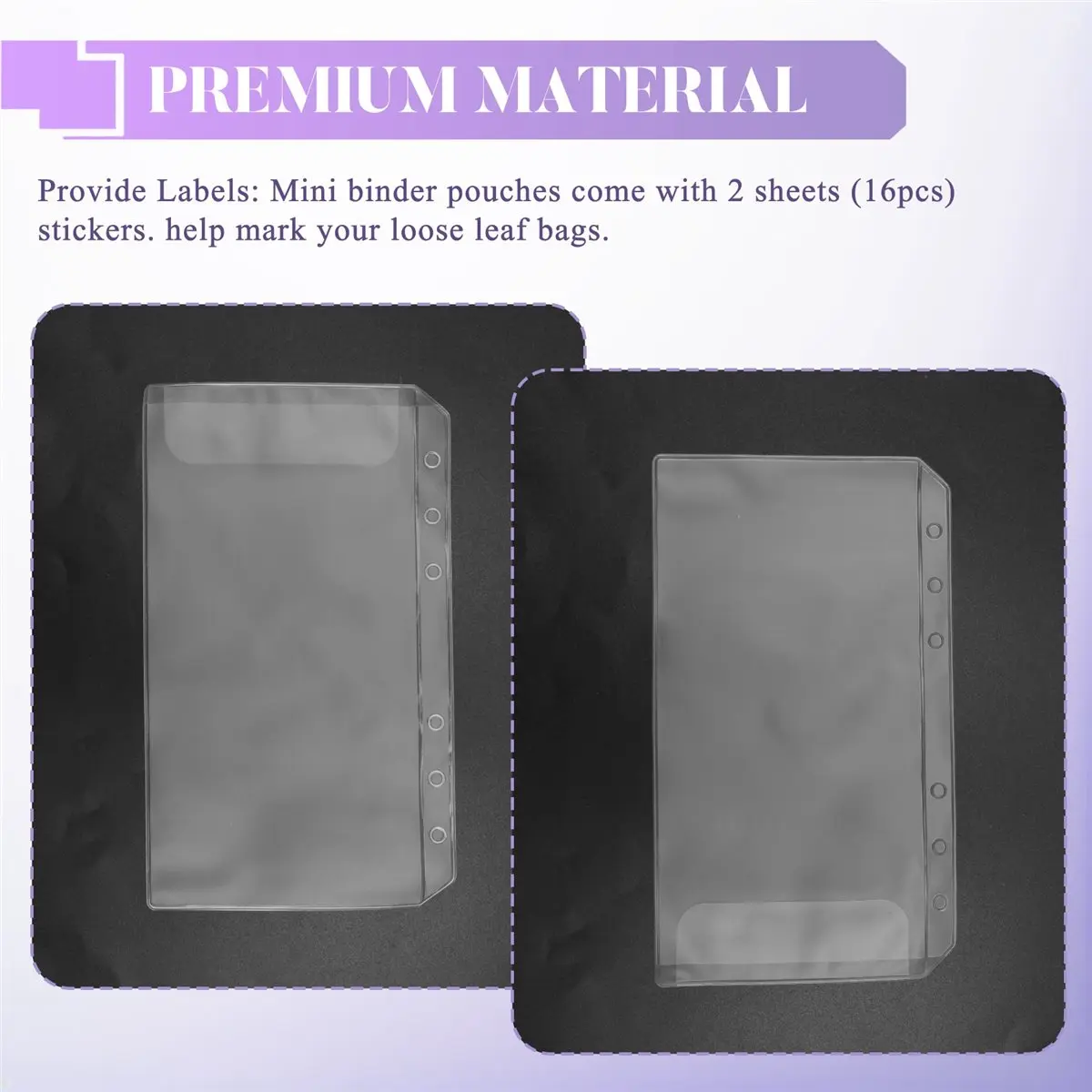 A75K A6 Binder Pockets 12PCS No Zipper Envelopes for Budgeting,6-Hole Zipperless Binder Pouches Envelope for A6 6-Ring Binder