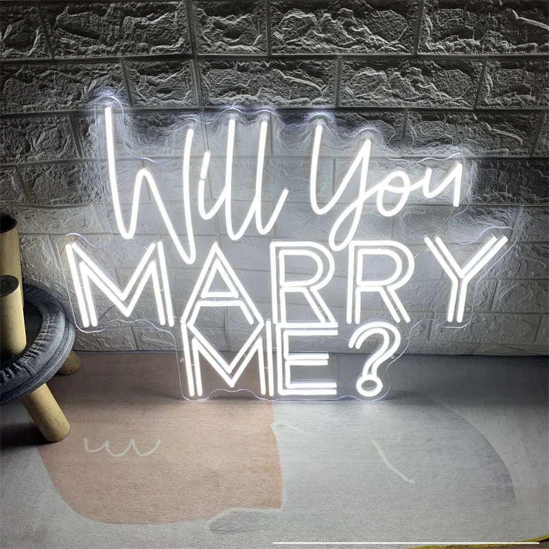 Неоновая вывеска Will You Marry Me на заказ, свадебная неоновая вывеска, светодиодная подсветка, домашний декор стен, фон для помолвки, декор для помолвки