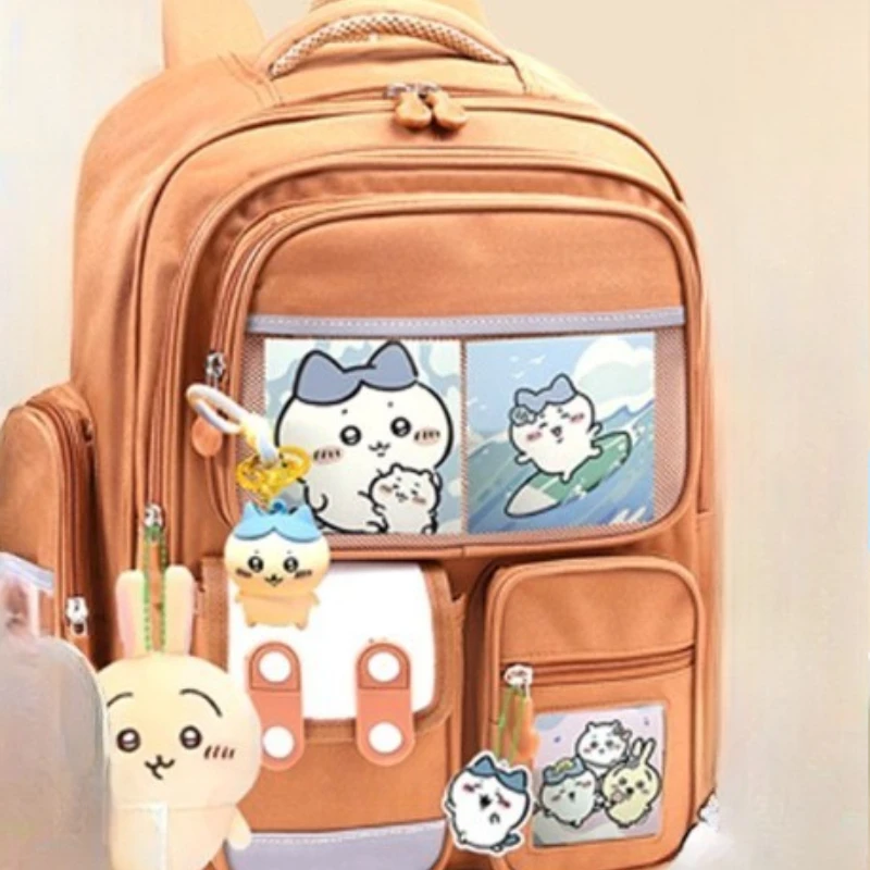 Anime Cartoon Kawaii Chiikawa Schoolbag High-capacity Backpack Clear Pattern Abrasion Resistant Antifouling Printing Goodlooks