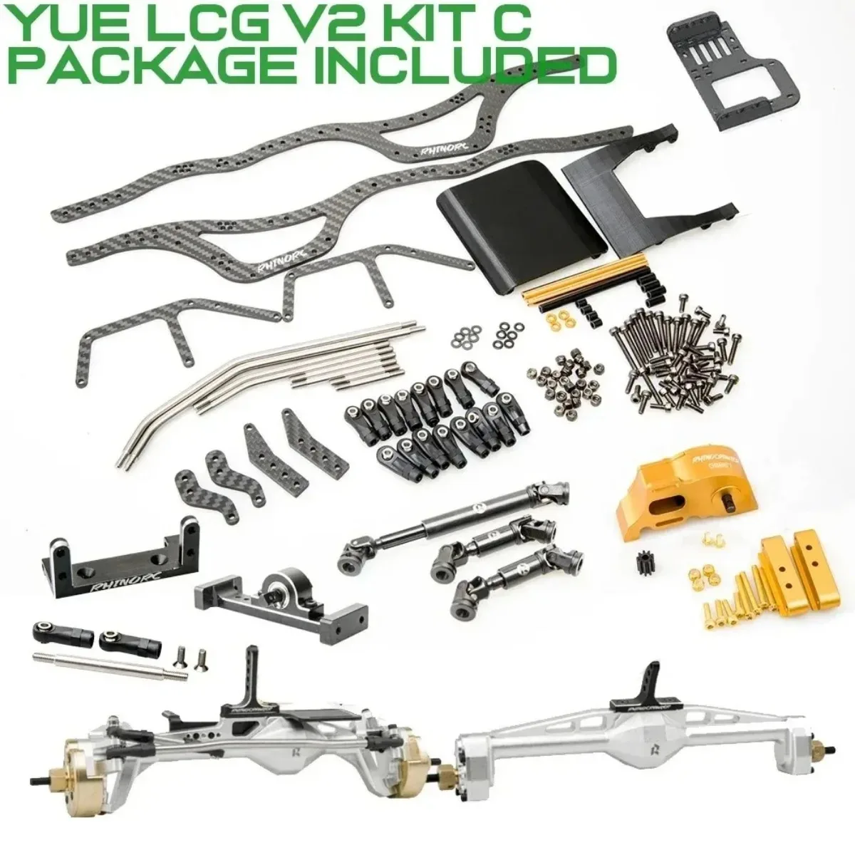 RhinoRC YUE LCG V2 Sporty RC Crawler Chassis Full Kit With Capra Axles Driver Shaft Gear Box