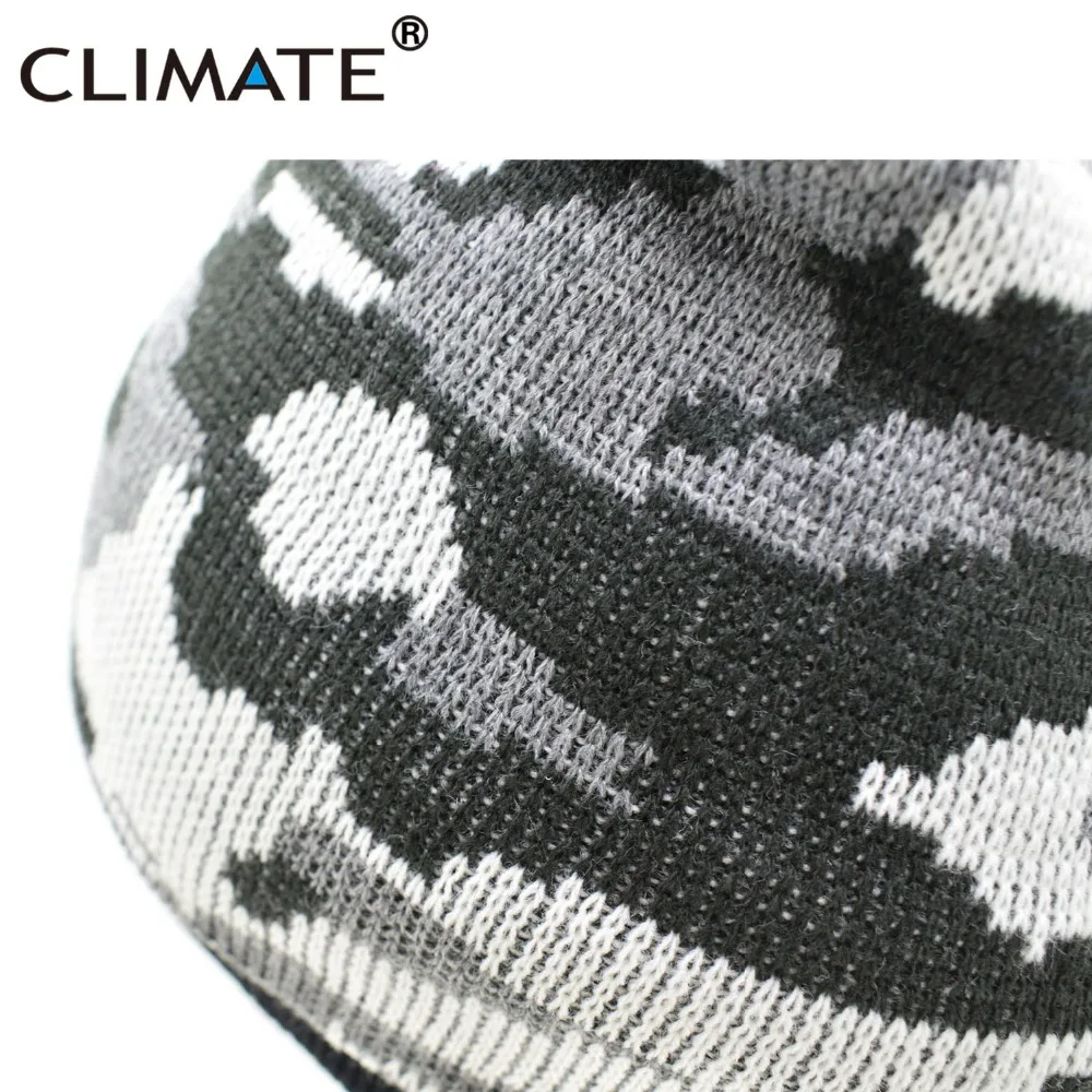 CLIMATE Camouflage Beanie Winter Hat Cool Wen Man Camo Cap Warm Beanie Knitted Hat Hunting Fishing Outdoor Sport Knitted Hat Cap