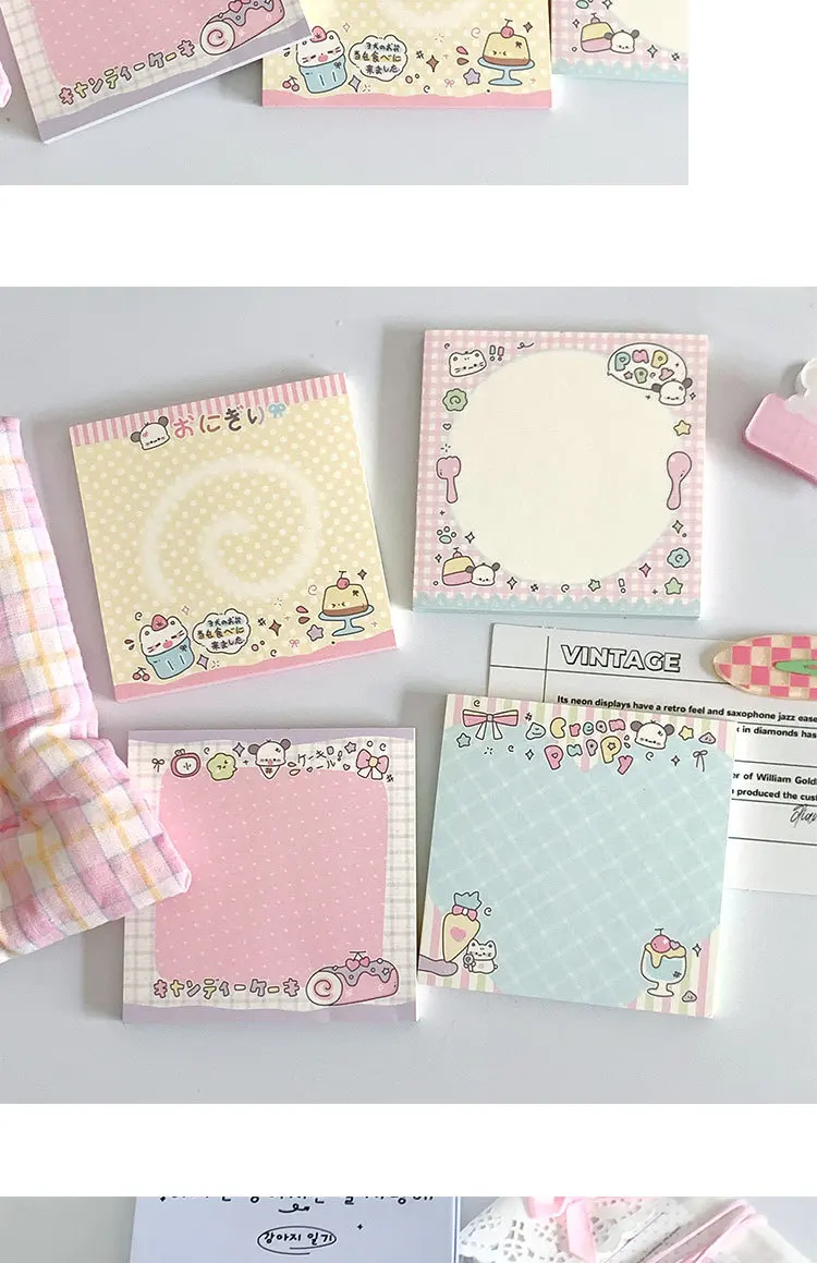MINKYS 50 Blatt Kawaii Welpen, quadratische Notizblöcke, Papier, To-Do-Liste, Tagebuch, Notizpapier, DIY-Material, Schreibwaren – Detail 6