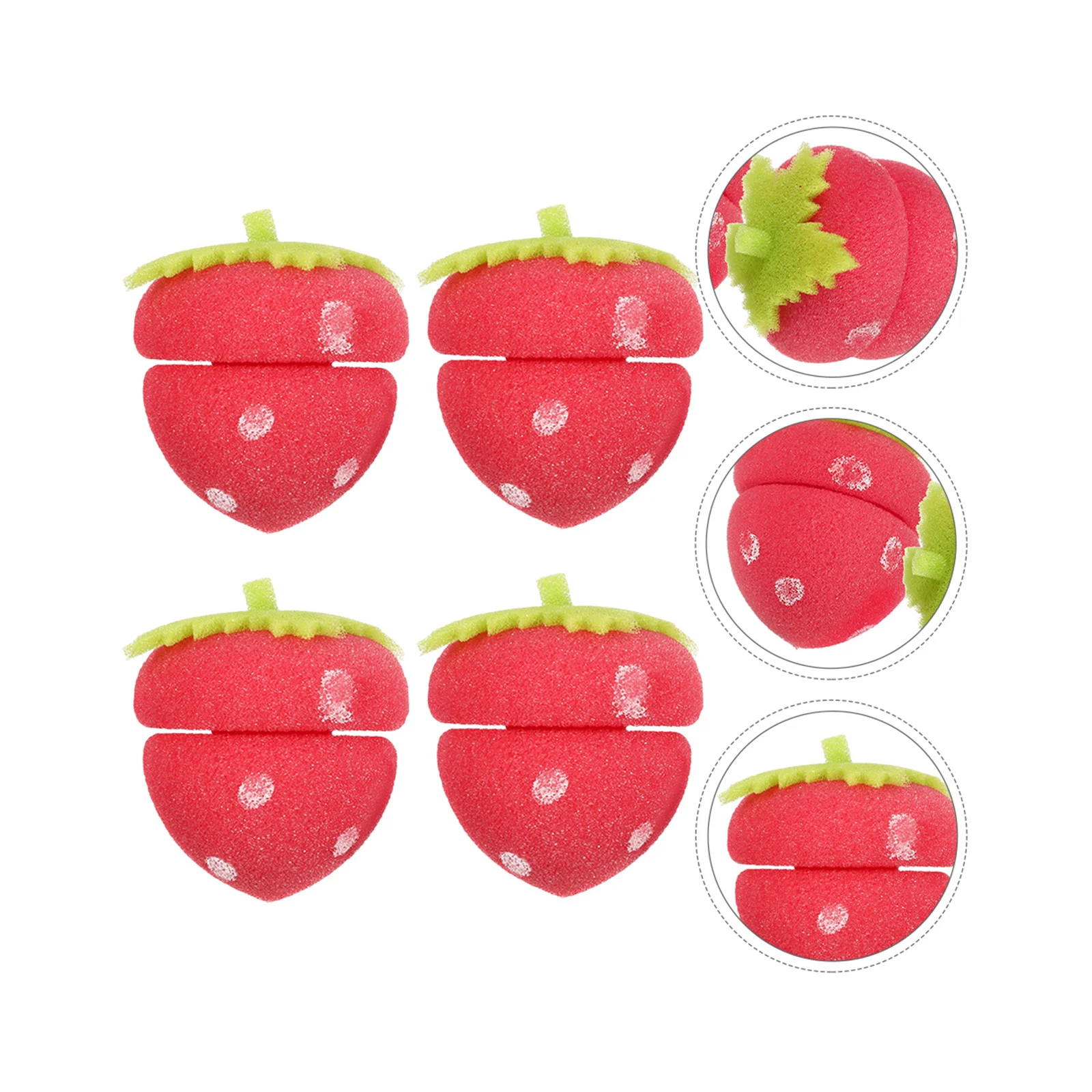 

30Pcs Flexible Strawberry Hair Rollers Set - Heatless Sponge Curlers for Women Overnight Waves Natural Bounce All Hair Types