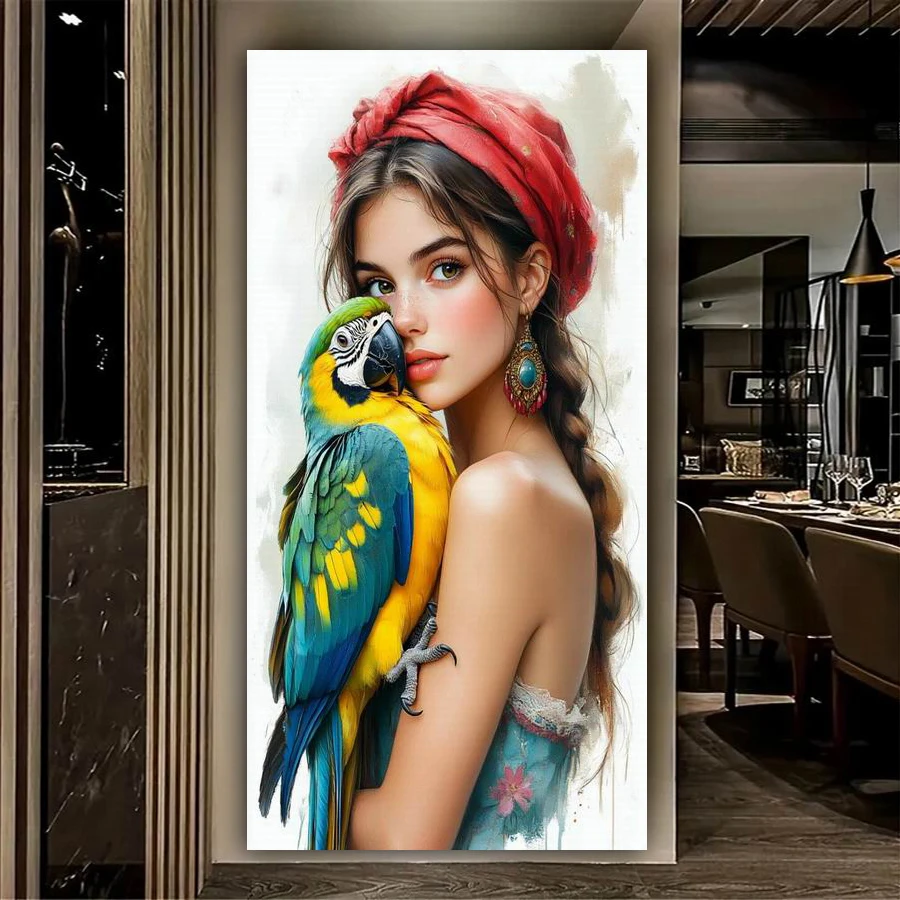 

Новая коллекция: Наборы для алмазной вышивки DIY для взрослых, большой размер, с изображением женщин и попугаев, животные, птицы, полная мозаика