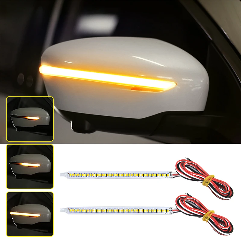 12V LED Car Rearview Mirror Indicator Lamp Auto Headlight Strip Turn Signal Flowing Light Daylights for Car Lighting