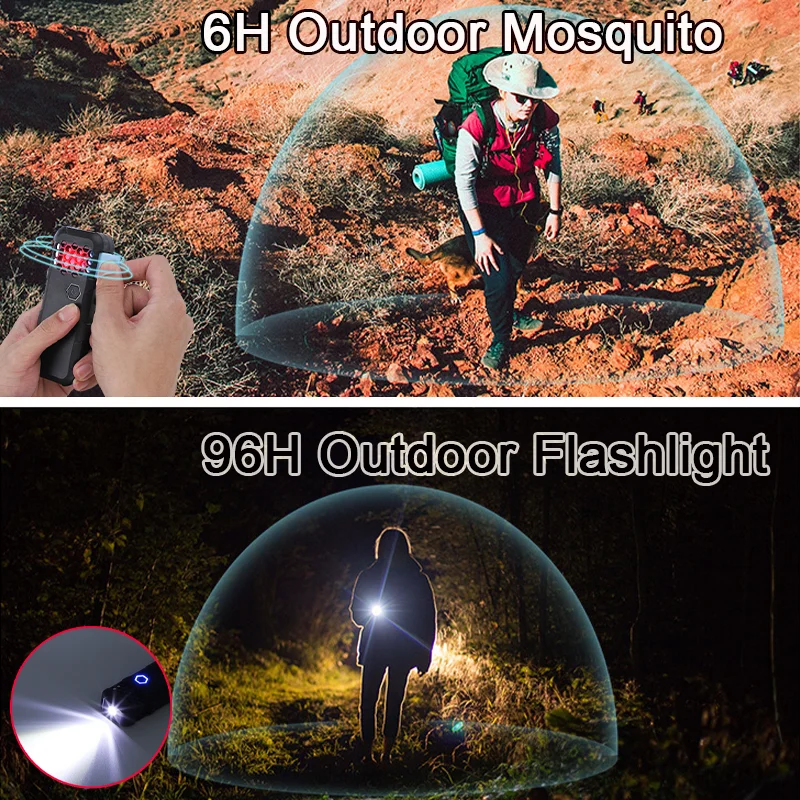 Rechargeable Mosquito Repellent Outdoor Portable Insect Killer Camping Heating Electric Bug Zapper Hiking Emergency Flashlight