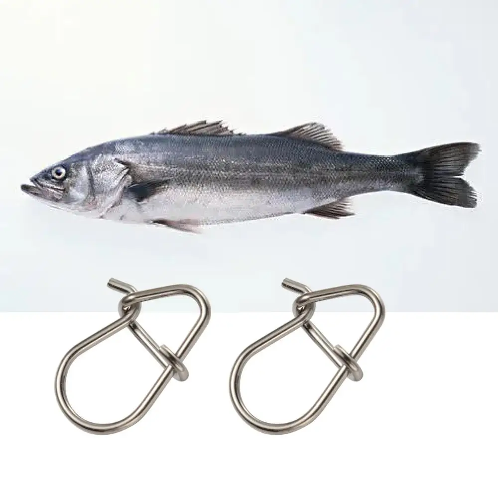 

50pcs Fish Hook Swivel Solid Rings Stainless Steel Safety Snaps Lure Connector Fishing Accessories Pins