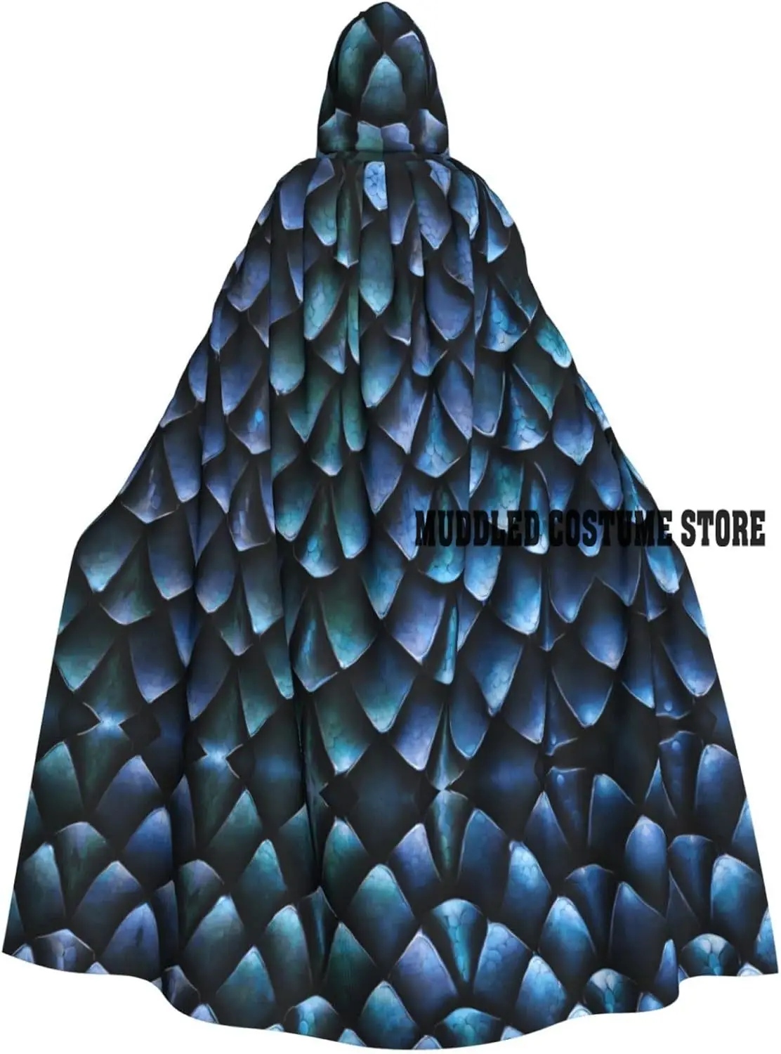 

Magical Dragon Scales Pattern Unisex Adults Hooded Halloween Cloak for Cosplay Costumes Party Cape