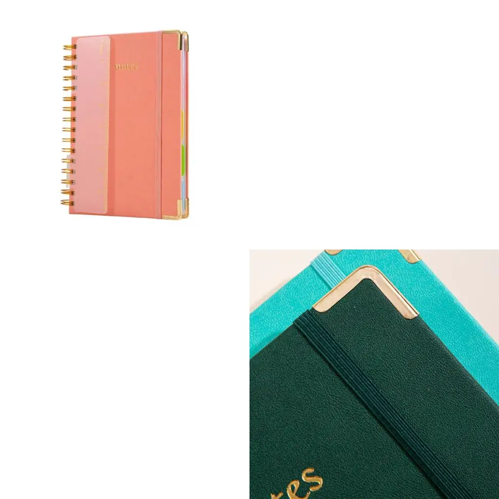  Twin Coil Binding Notebook PU Leather Business Notepads Light Weight Journal For Daily Recording Note Taking Journaling