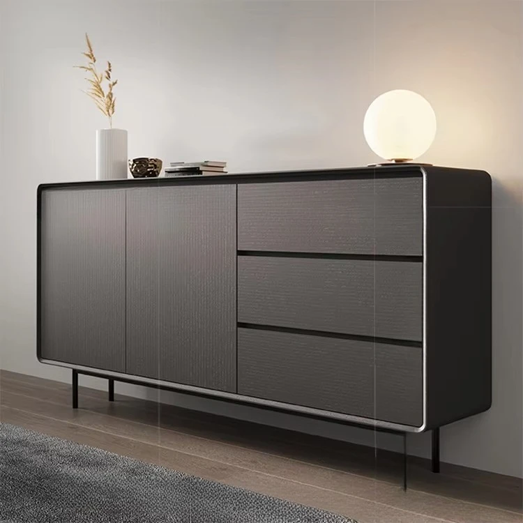 ตู้เก็บของไม้จริงสำหรับห้องนั่งเล่นสไตล์จีน ตู้เก็บของในครัว ตู้เก็บชา ดีไซน์เรียบง่าย จัดเก็บของได้ครบครันสำหรับบ้าน