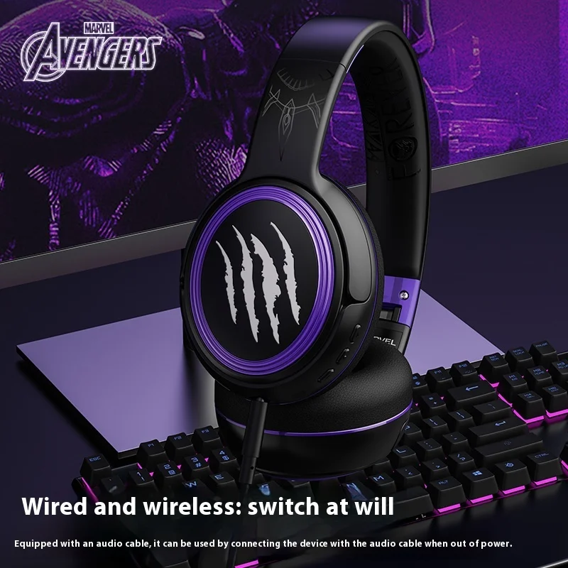 

Authentic Marvel Black Panther Iron Man Captain America Over-Ear Bluetooth Headphones Wireless Headsets Noise-Cancelling Gaming