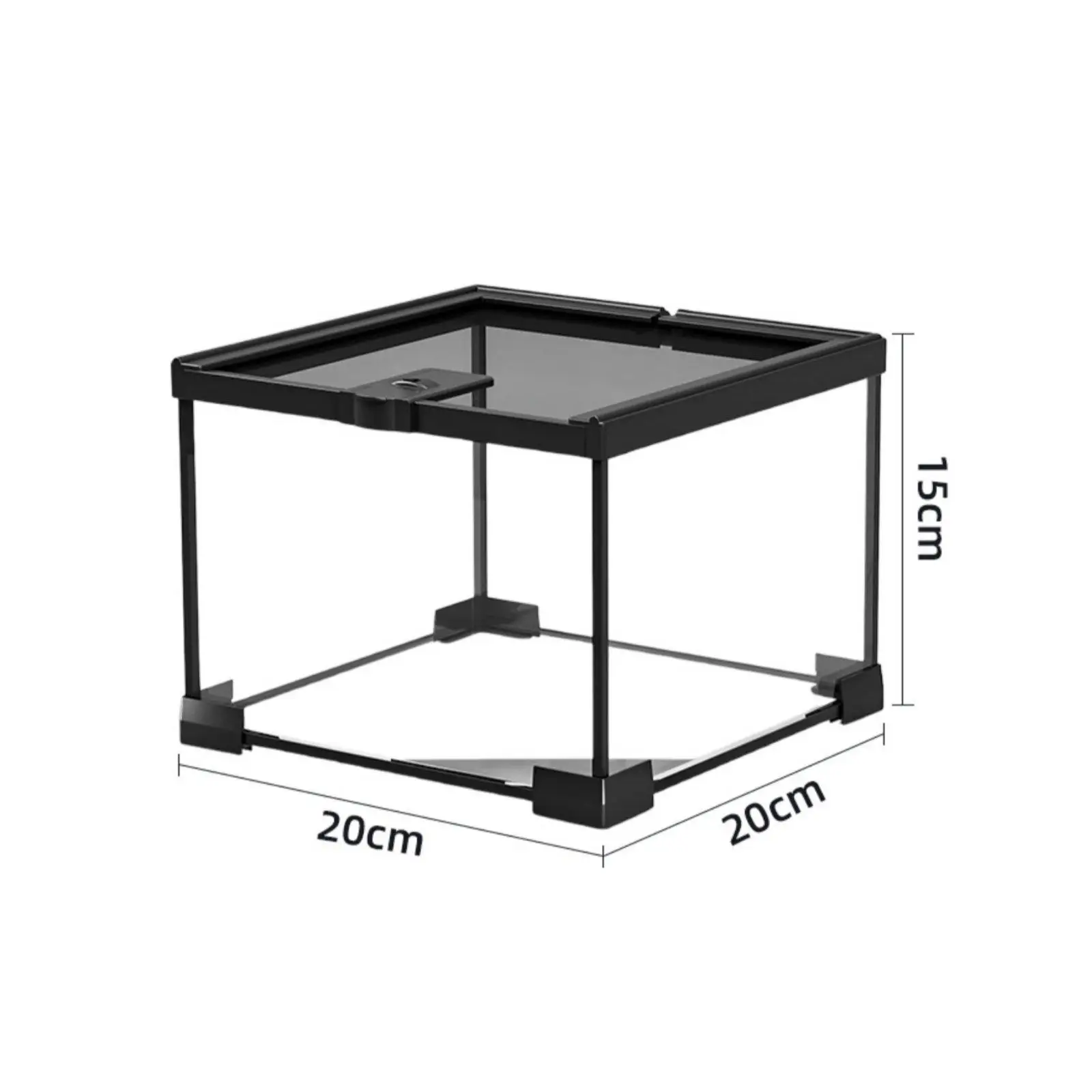Stackable Reptile Terrarium Glass Cage Secure Mesh Lid with Heat Lamp Holder for Small Pets Display Stackable Reptile Terrarium Glass Cage Secure Mesh Lid with Heat Lamp Holder for Small Pets Display