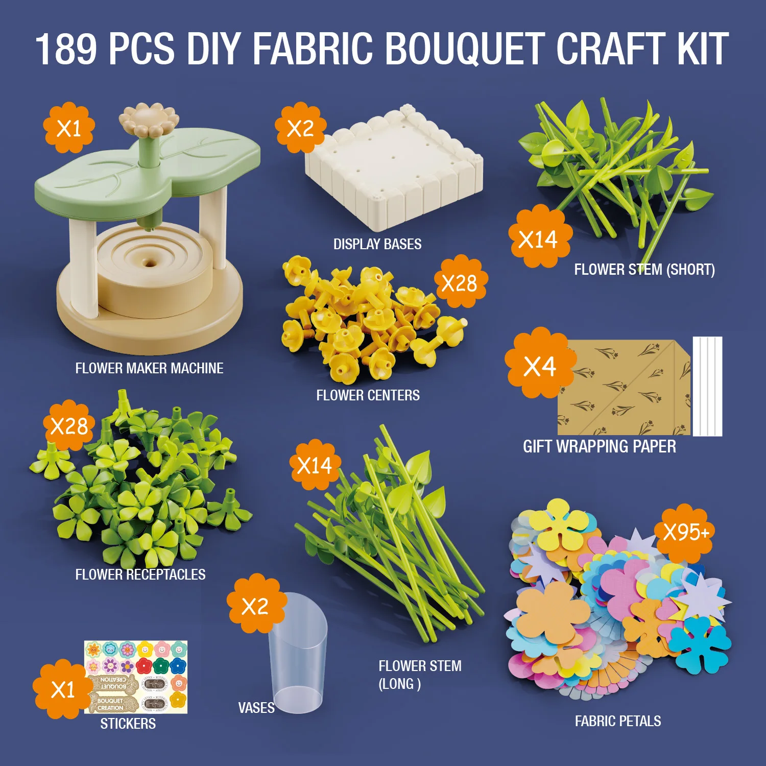 New Fabric Flower Bouquets Toys DIY Craft Kits Toys for Kids Handmade Flowers Market Toy Girls Christmas Birthday Gift