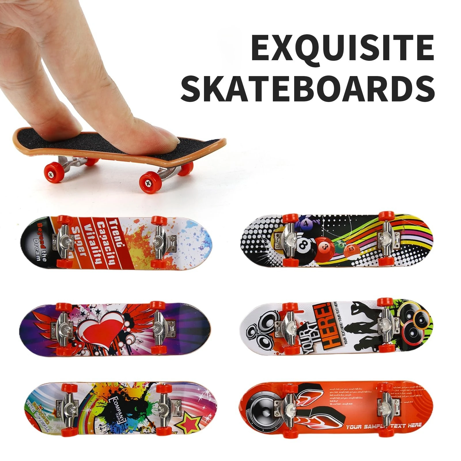 1-5Pcs Finger Skate Board Mini Collectible Creative Desktop Fingertip FingerBoard Finger Skater Toys
