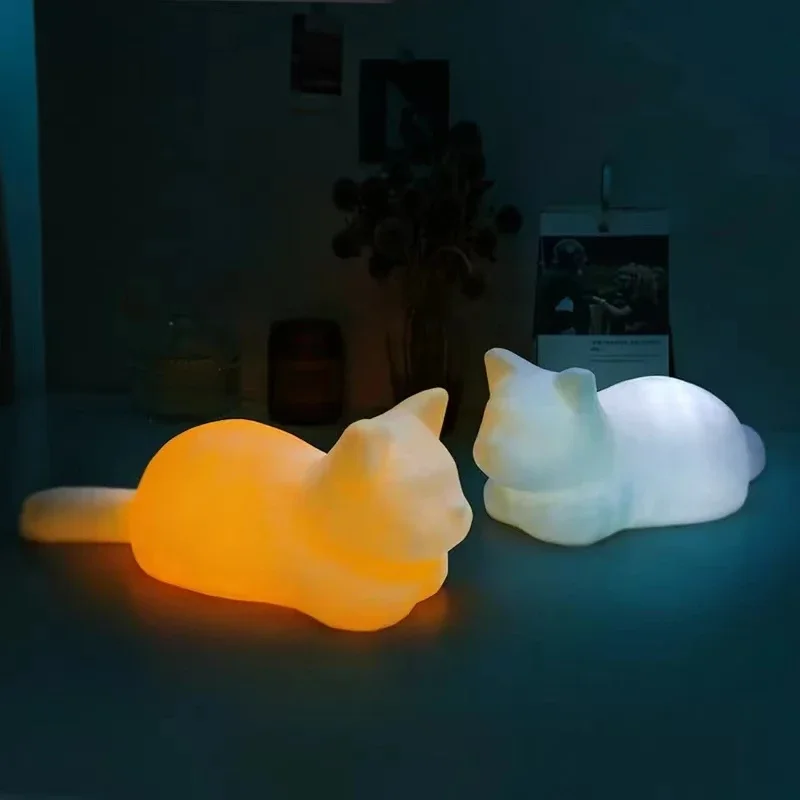 Cat Dedroom Lamps Decoration Night Light Kids Sleep Cute Animal Design Children Bedside Table Light Fancy Gift for Girls Adults