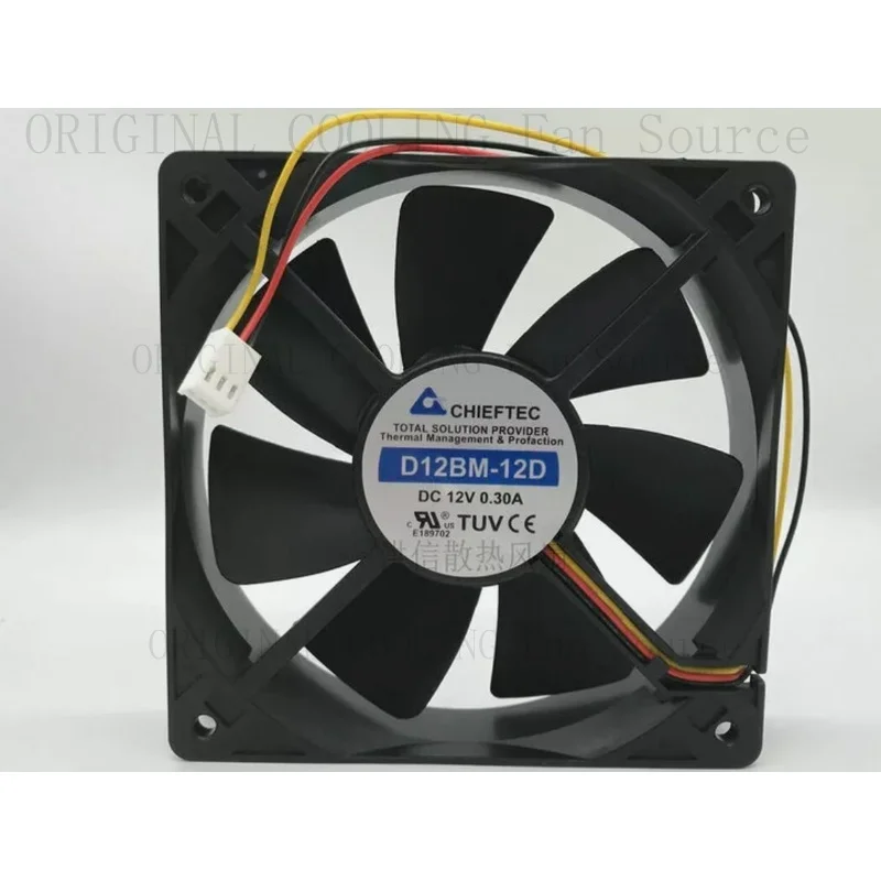 H  1 PCS FOR CHIEFTEC Fan D12BM-12D DC12V 0.30A 12025 12CM 3 Pin cooling fan *su