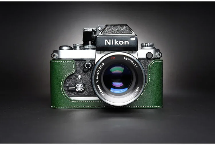 تصميم لكاميرا نيكون F2 F2A F2AS مصنوع يدويًا من الجلد الطبيعي حقيبة غطاء نصف كاميرا