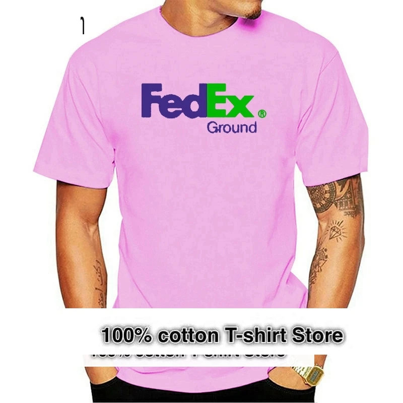 Fedex Ground T-Shirt Men Fashion Crew Neck Short Sleeves Cotton Tops Clothing Black women tshirt