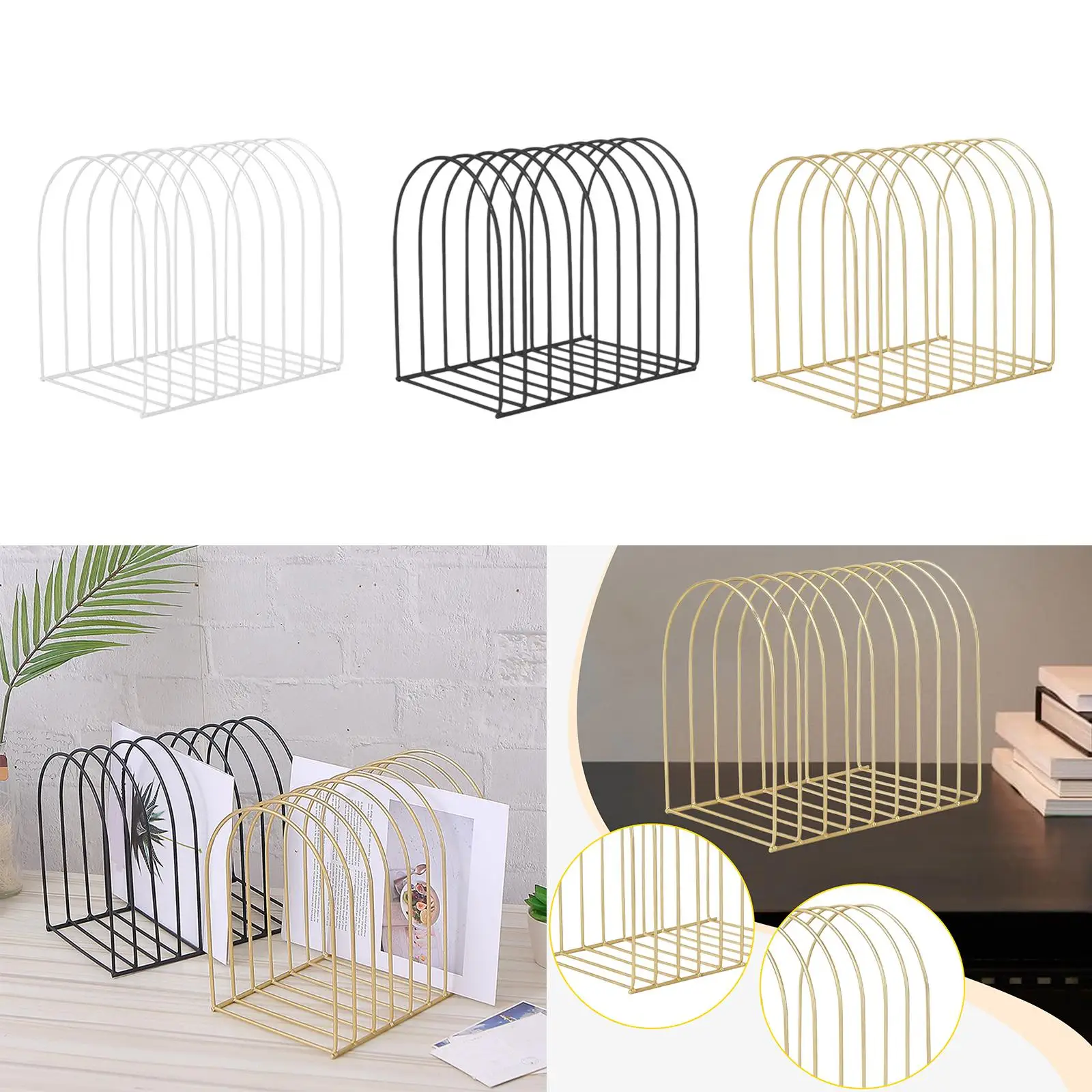 

Desk File Organizer Office Supplies Sturdy, Metal File Holder files Folder Stand for Photography Prop, Home Office Classroom