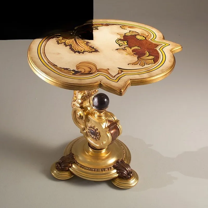 Round coffee table European side table Villa furniture Small round table