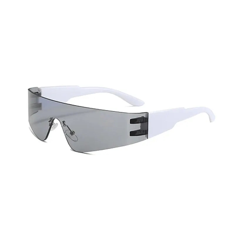 Futuristic Technology Y2k Street Photo Concave Shaped Shaped Special-shaped Sunglasses Connected Lenses Sunglasses image 5