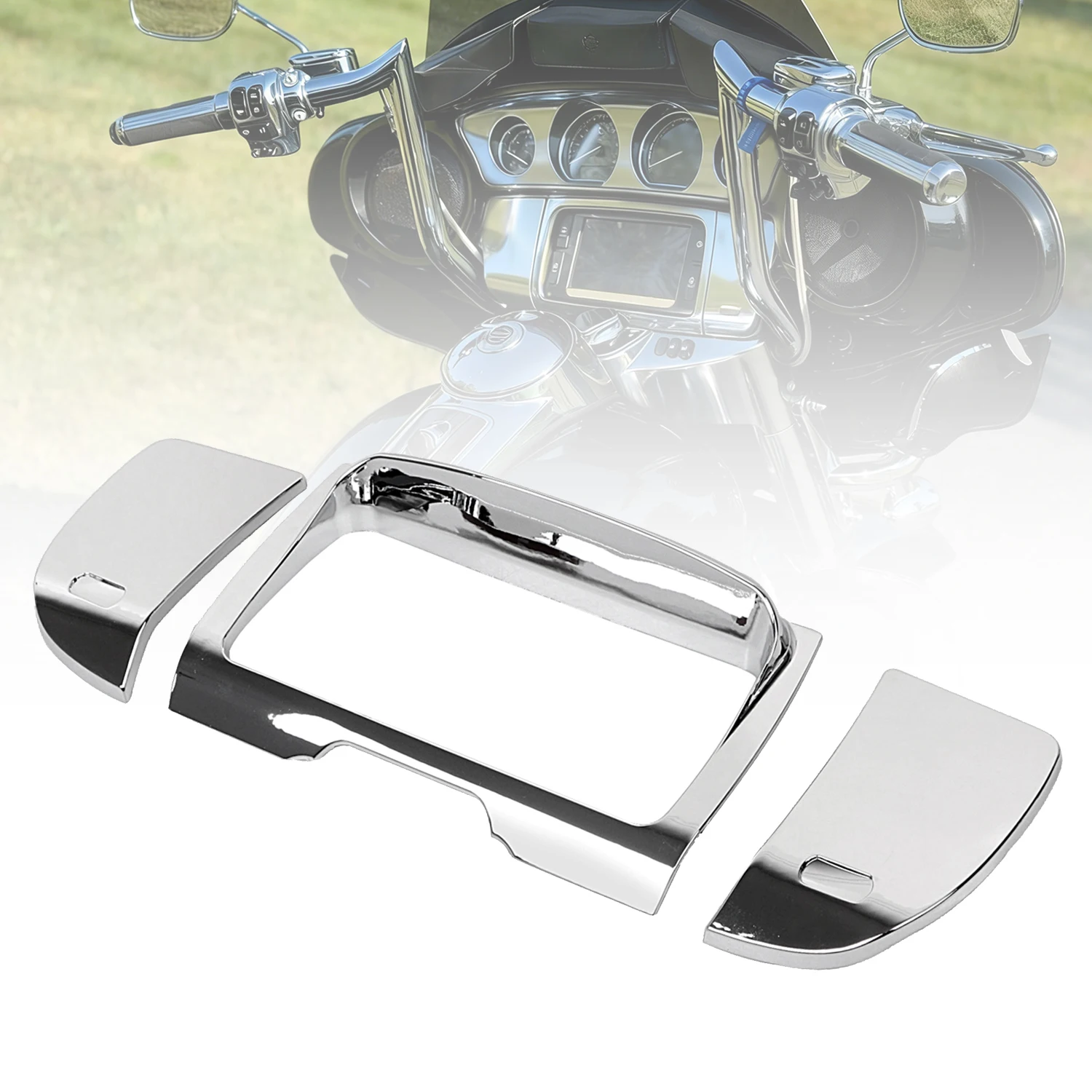 Motorcycle Stereo Radio Trim Cover Fit For Harley 2014-2023 Electra Street Tri Glide Ultra Limited FLHTK FLHTCUTG Plastic