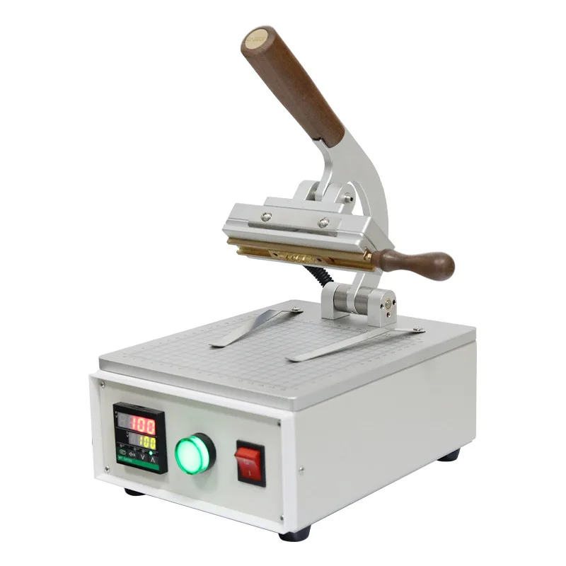 Small Manual Desktop Quick Die Change Type ABC Gold Stamping Machine Leather Logo Trademark Embossing Hot Press