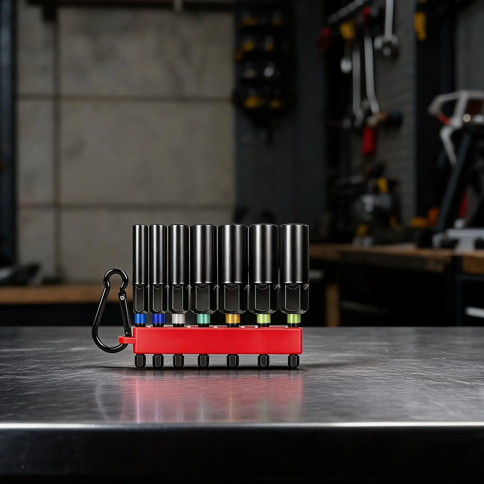 Extended Length Hex Socket Set 7-Piece 6.35mm Shank Compatible with Drill Chucks 6mm 8mm 10mm 12mm 14mm 16mm 18mm