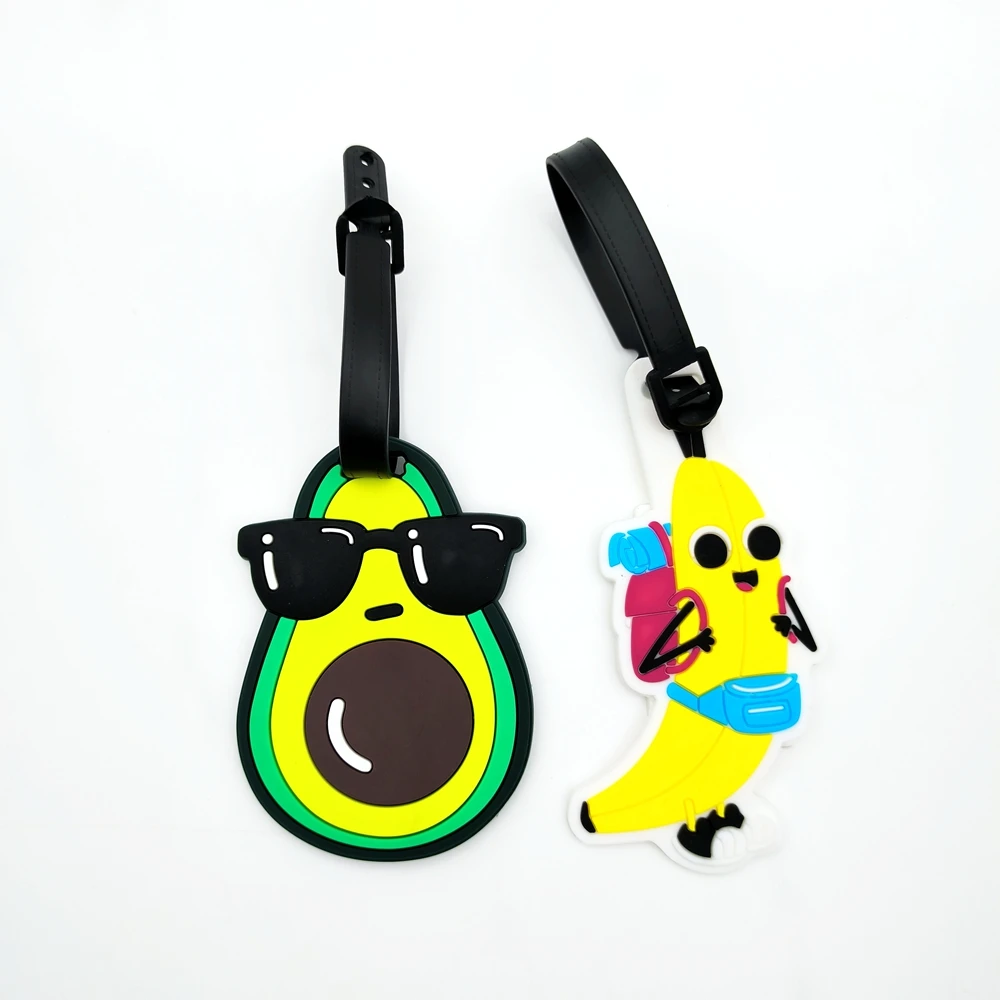 1pc/2pcs Cute Fruit Avocado Banana Style Luggage Tag Pendant Airport Loss Prevention ID Tag Essential for Travel and Business Tr