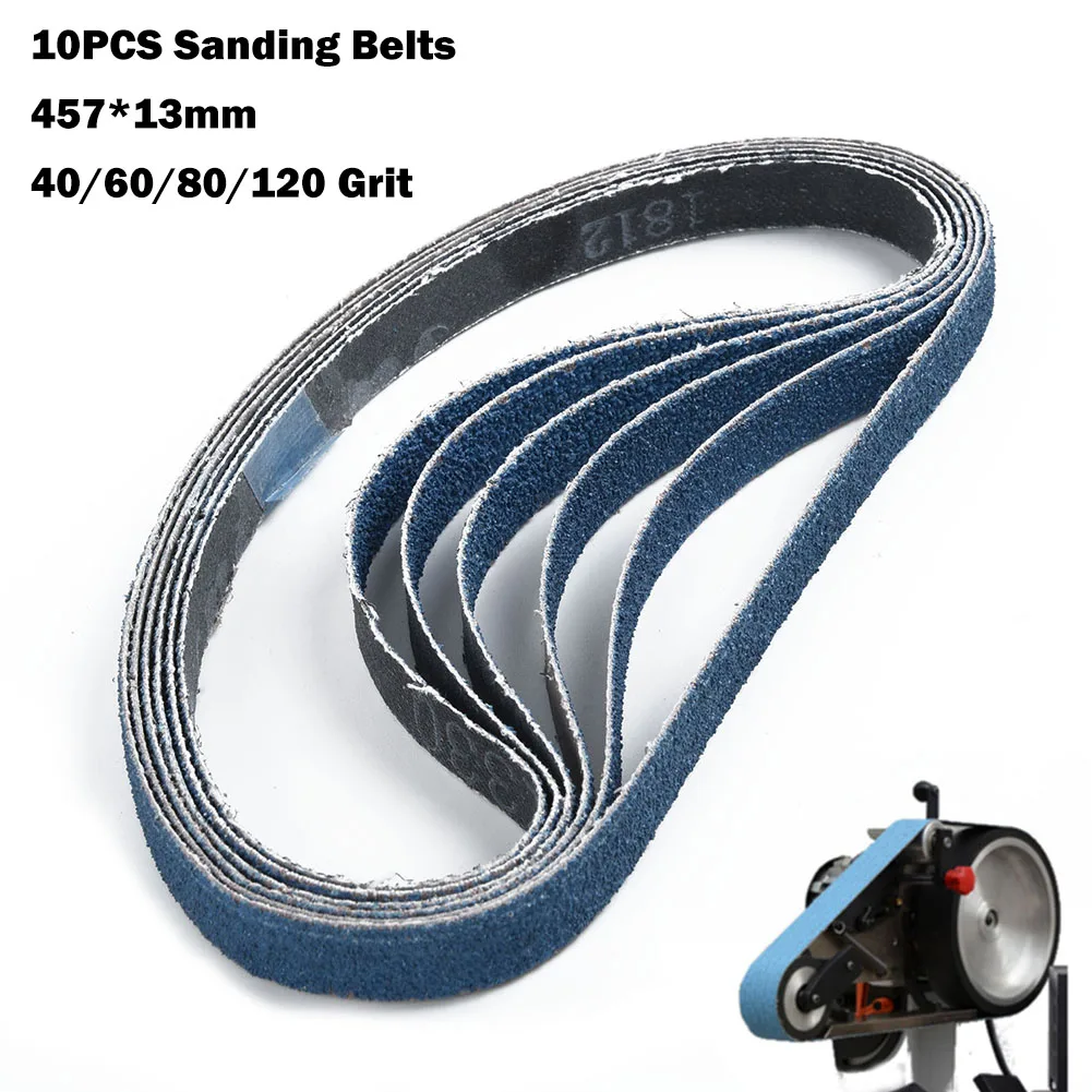 

457*13mm Zirconia Sanding Belts,10pcs/pack,40/60/80/120 Assorted Grits, Belt Sander Tool For Woodwork Metal, Abrasive Tools