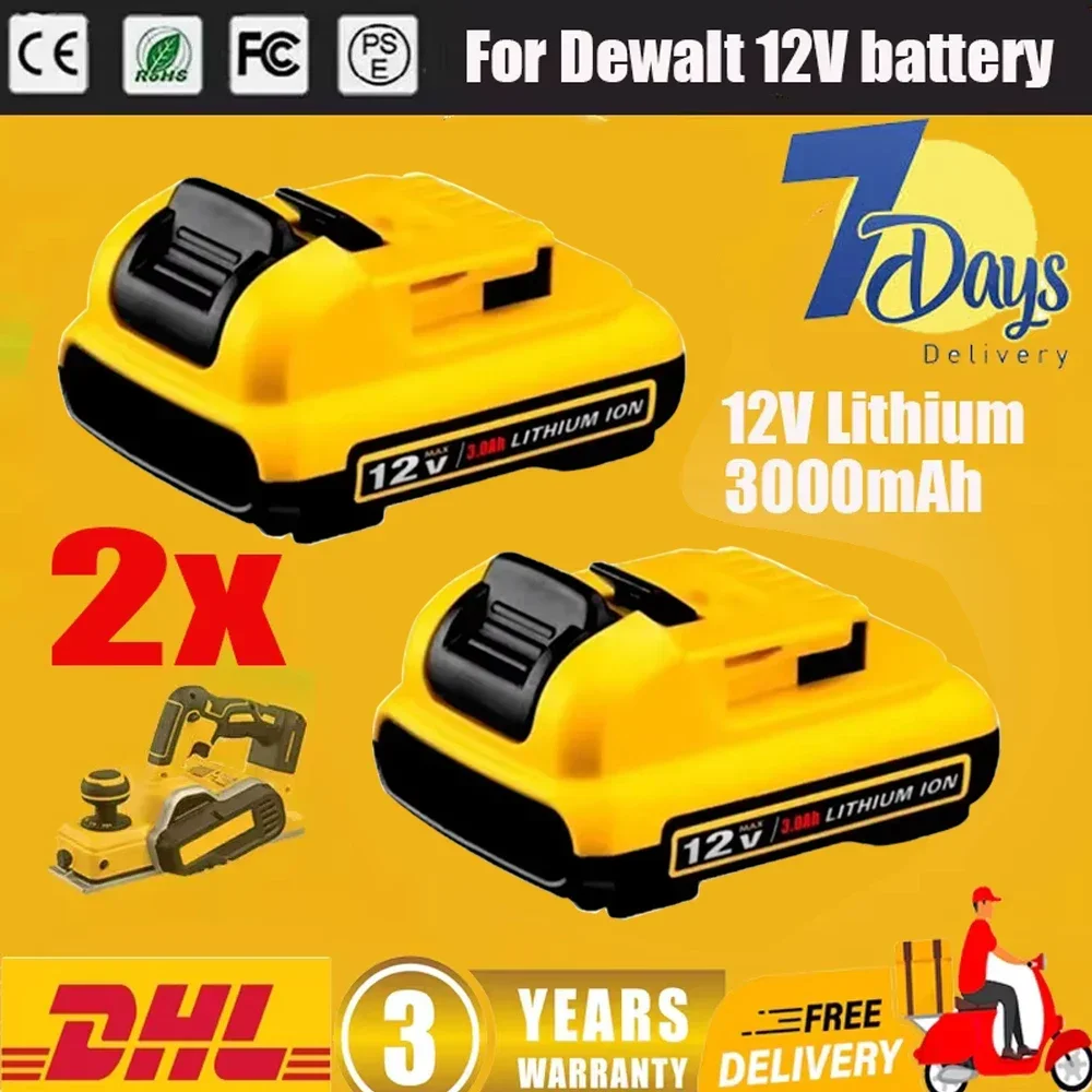 Tool Battery 3000Ah 10.8V 12V Li-Ion Battery DCB127 Replacement For DeWalt DCB124-XJ DCB120 DCB123 DCB122 DCB124 DCB121