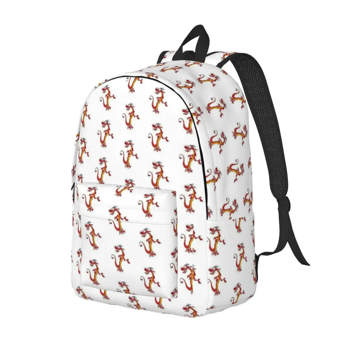 Custom Mushu Cute Dragon Travel Canvas Backpack Men Women School Laptop Bookbag Mulan College Student Daypack Bags