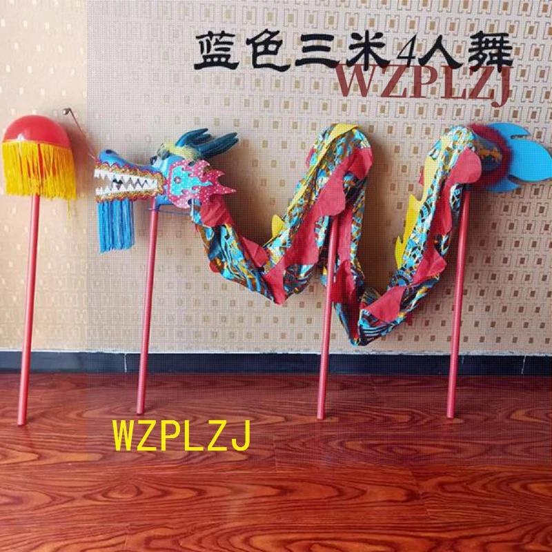 Fantasia de dança de dragão chinesa para crianças, 3m, 4 jogadores, brinquedos esportivos criativos, evento, parque, palco, festival, natal, feriado, festa, jogo