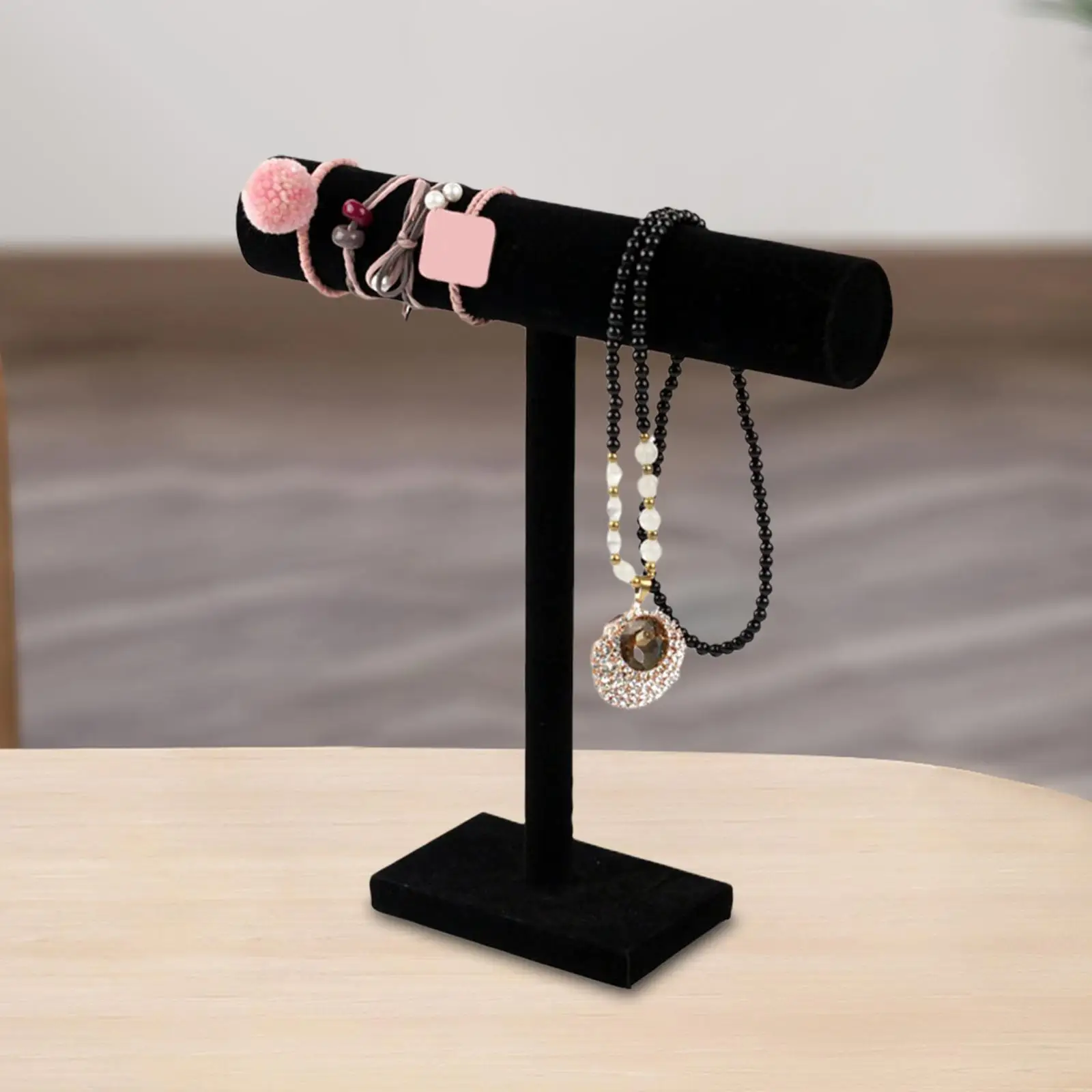 

Necklace Holder Organizer T Bar Durable Tower Stand Bracelet Necklace Display Stand for Necklace Scrunchie Watch Tradeshow Store