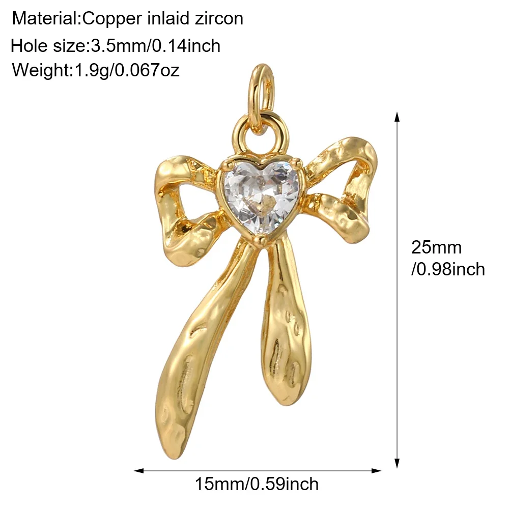 Cute Bow Tie Charms for Jewelry Making Supplies Gold Color Butterfly Animals Dijes Diy Woman Earrings Bracelet Necklace Jewelry