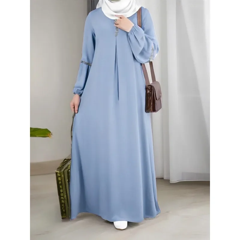 Moda Arabia saudita Dubai Abaya abiti da donna Casual paillettes prendisole vestito abito musulmano Robe Elegante Femme abbigliamento islamico